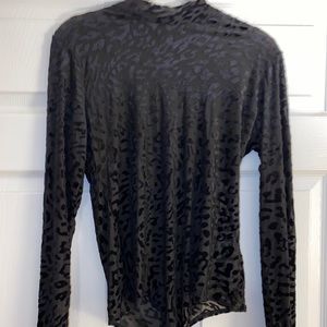 Black Cheetah turtle neck body suit